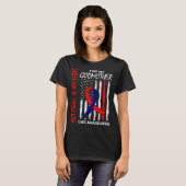 Haar strijd peetmoeder CHD-bewustzijn Amerikaans V T-shirt (Voorkant volledig)
