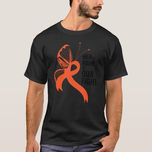 Haar strijd steunen is onze strijd Leukemiebewustz T-shirt (Voorkant)
