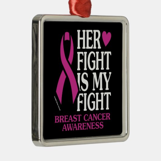 Haar strijd tegen borstkanker metalen ornament (Rechts)