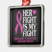 Haar strijd tegen borstkanker metalen ornament (Links)