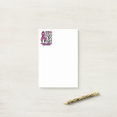 Haar strijd tegen borstkanker post-it® notes (Op bureau)