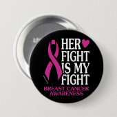 Haar strijd tegen borstkanker ronde button 7,6 cm (Voorkant /achterkant)