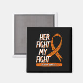 Haar strijd tegen mijn leukemie Bewustheid Oranje Magneet (Voorkant / Achterkant)