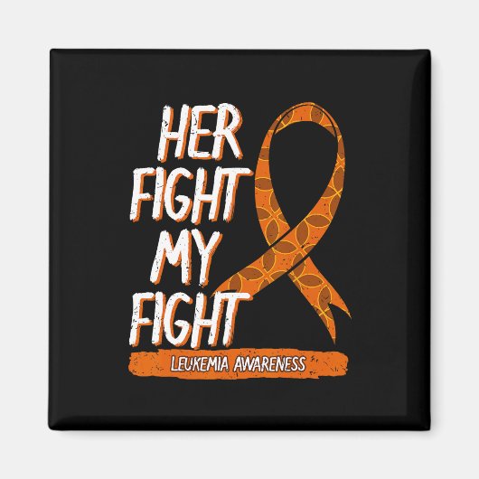Haar strijd tegen mijn leukemie Bewustheid Oranje Magneet (Voorkant)