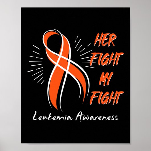 Haar strijd tegen mijn leukemie Bewustheid Oranje Poster (Voorkant)