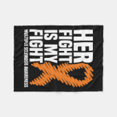 Haar strijd tegen MS Multiple Sclerose Awareness Fleece Deken (Voorkant (Horizontaal))