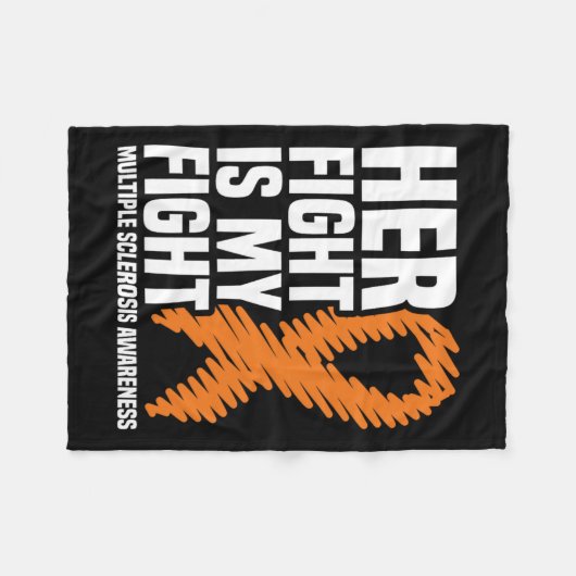 Haar strijd tegen MS Multiple Sclerose Awareness Fleece Deken (Voorkant (Horizontaal))