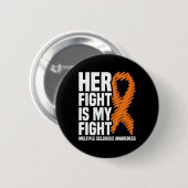 Haar strijd tegen MS Multiple Sclerose Awareness Ronde Button 5,7 Cm (Voorkant /achterkant)