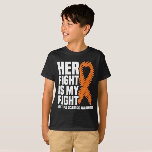 Haar strijd tegen MS Multiple Sclerose Awareness T-shirt (Voorkant volledig)