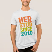 Haar studie sinds 2010 Tri-Blend shirt (Voorkant)
