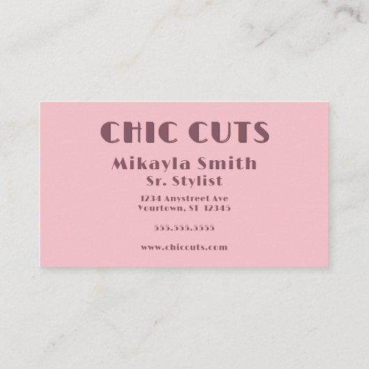 Haar Styling Tools Salon Beauty Style Visitekaartje (Achterkant)