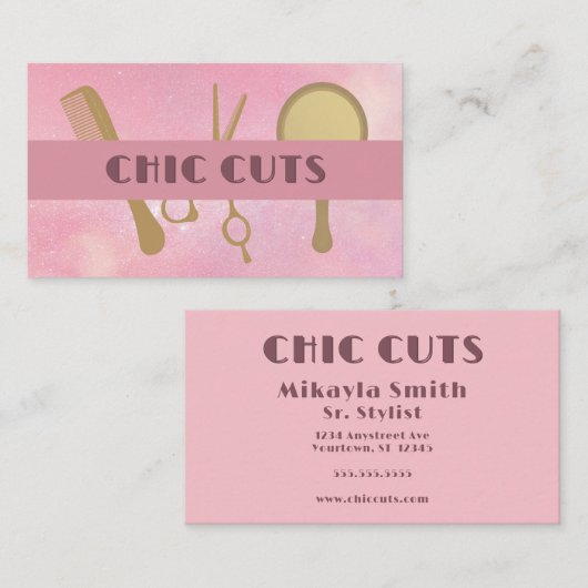 Haar Styling Tools Salon Beauty Style Visitekaartje (Voorkant / Achterkant)