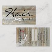 Haar Stylist Afspraak Hout Graan Achtergrond #2 Afsprakenkaartje (Voorkant / Achterkant)