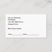 Haar Stylist Afspraak Visitekaartjes (Achterkant)