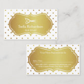 Haar Stylist Afspraak - Wit Goud Glitter Stippen Afsprakenkaartje (Voorkant / Achterkant)
