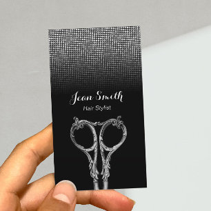 Haar Stylist Antiek Scissor Modern Glitter Visitekaartje