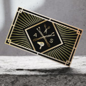 Haar Stylist  Art Deco Black & Gold Salon Visitekaartje