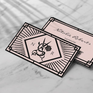 Haar Stylist  Art Deco Schaar & Roos Salon Visitekaartje
