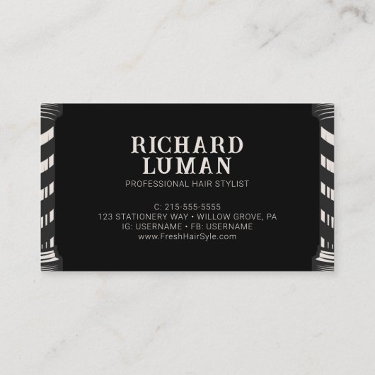 Haar Stylist Barber CUSTOM Visitekaartje (Achterkant)