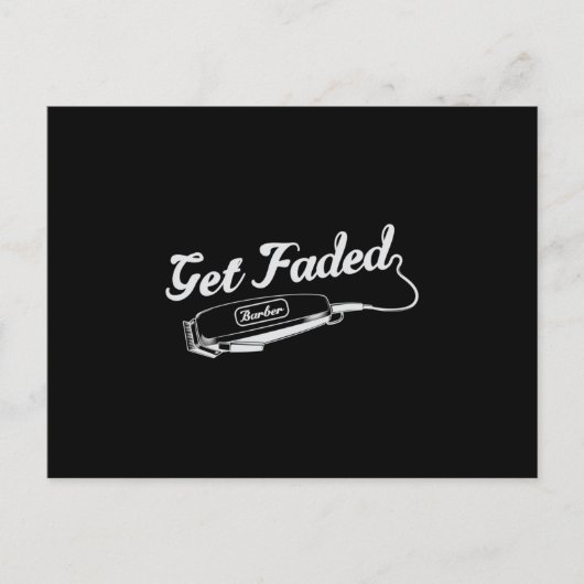 Haar Stylist Barber Get Faded Kapper Gift Briefkaart (Voorkant)