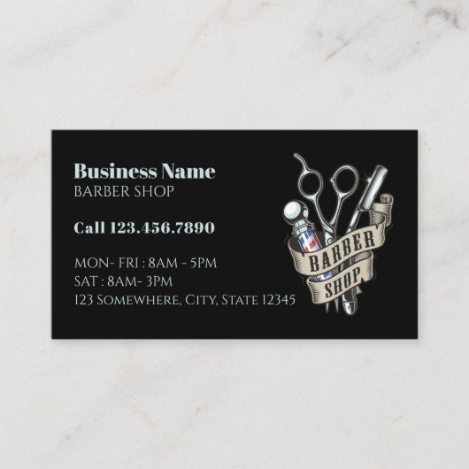 Haar Stylist Barber Pool Professional Barber Shop Visitekaartje (Voorkant)