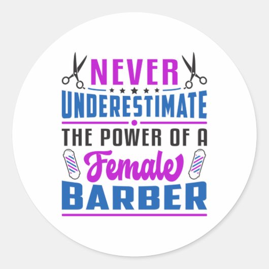 Haar Stylist Barber Schaar Kapper Gift Idee Ronde Sticker (Voorkant)