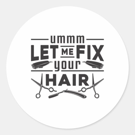 Haar Stylist Barber Schaar Kapper Gift Idee Ronde Sticker (Voorkant)