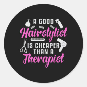 Haar Stylist Barber Schaar Therapie Haar Gift Ronde Sticker