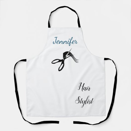 Haar Stylist Barber Scissors Mode Aangepaste naam Schort (Voorkant)