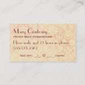 Haar Stylist Beauty Damask Visitekaartje Afsprakenkaartje (Achterkant)