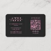 Haar Stylist Beauty Esthetische Zwart Roze Script Visitekaartje (Achterkant)