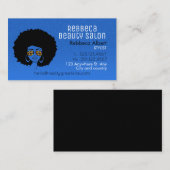 Haar Stylist Beauty Girl Salon Blauw Visitekaartje (Voorkant / Achterkant)