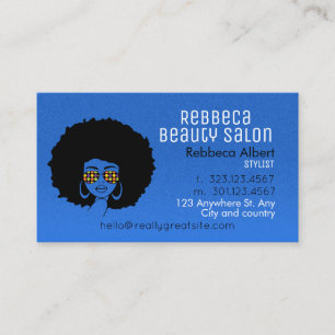 Haar Stylist Beauty Girl Salon Blauw Visitekaartje