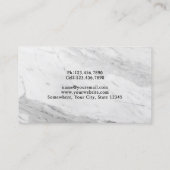 Haar Stylist Beauty Salon Trendy Wit Marmer Visitekaartje (Achterkant)