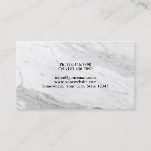 Haar Stylist Beauty Salon Trendy Wit Marmer Visitekaartje (Achterkant)