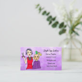 Haar Stylist Bedrijfsnaam Schoonheidssalon Visitekaartje (Staand voorkant)