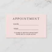 Haar Stylist Bloemen Blush Roze Afspraak Afsprakenkaartje (Achterkant)