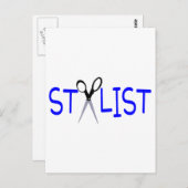 Haar Stylist Blue met schaar Briefkaart (Voorkant / Achterkant)