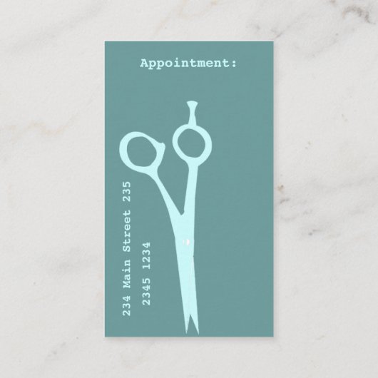 Haar Stylist Bold Modern Salon Scissors Afsprakenkaartje (Achterkant)