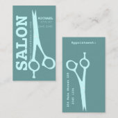 Haar Stylist Bold Modern Salon Scissors Afsprakenkaartje (Voorkant / Achterkant)