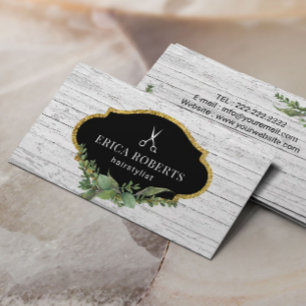 Haar Stylist Botanische Rustieke Schoonheidssalon Visitekaartje