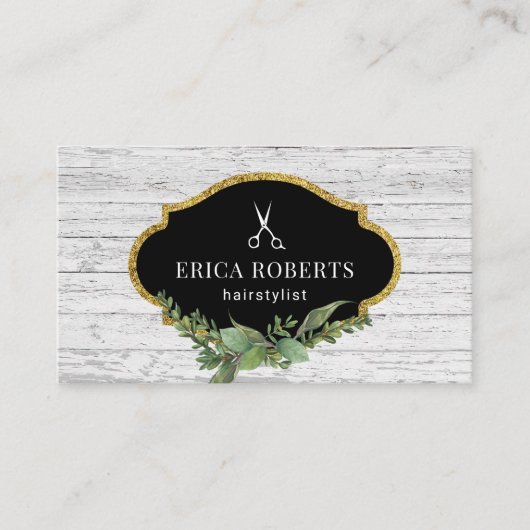 Haar Stylist  Botanische Rustieke Schoonheidssalon Visitekaartje (Voorkant)