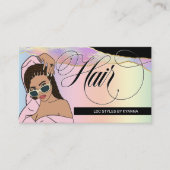 Haar Stylist, Braid Salon, Loc Stylist - Pastel Visitekaartje (Voorkant)