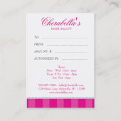 Haar Stylist Cadeaubon Roze Stripes Crown Kortingskaartje (Achterkant)