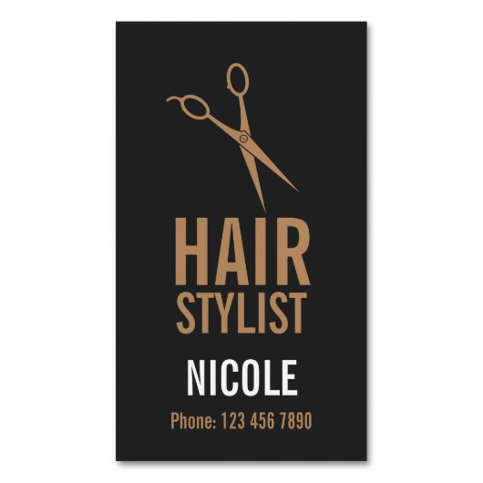 Haar Stylist Card Magnet Magnetisch Visitekaartje (Voorkant Verticaal)