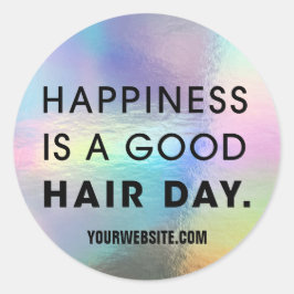 Haar Stylist Chic Modern Typografie Kleurrijke Fol Ronde Sticker
