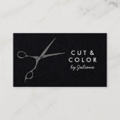 Haar Stylist Chic Scissors Line Art Minimale Aange Visitekaartje (Voorkant)