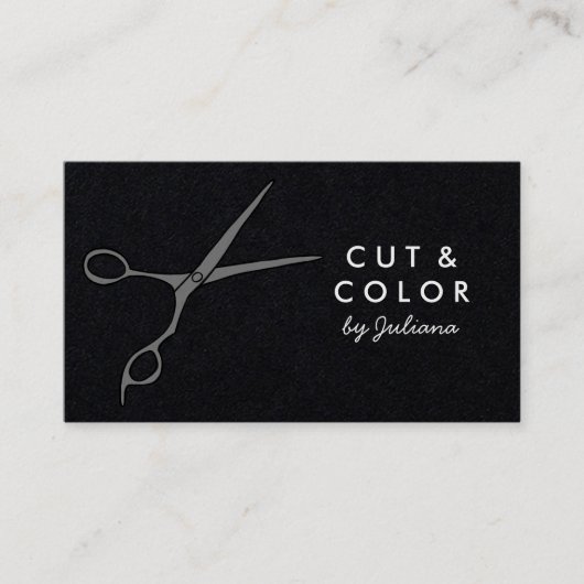 Haar Stylist Chic Scissors Line Art Minimale Aange Visitekaartje (Voorkant)