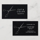 Haar Stylist Chic Scissors Line Art Minimale Aange Visitekaartje (Voorkant / Achterkant)