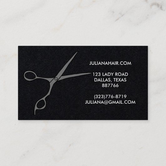 Haar Stylist Chic Scissors Line Art Minimale Aange Visitekaartje (Achterkant)